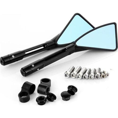 1 Pair 8mm 10mm CNC Aluminum Black Motorcycle Rearview Mirror End Side Mirrors Universal For Honda Yamaha Suzuki Kawasaki