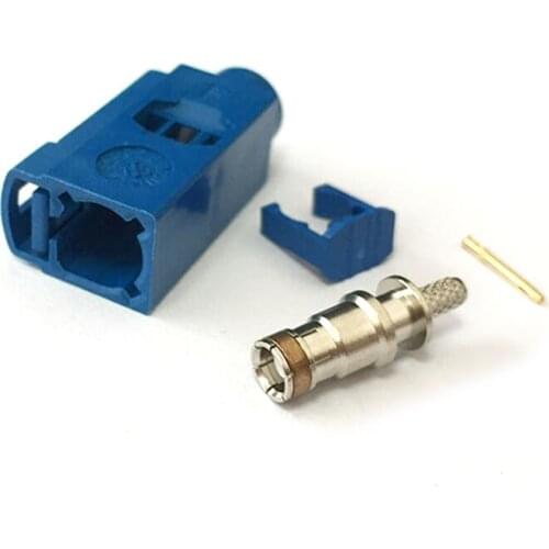 1pc Fakra C female jack connector blue color crimp for RG316 RG174 Cable for GPS Navi wholesale price