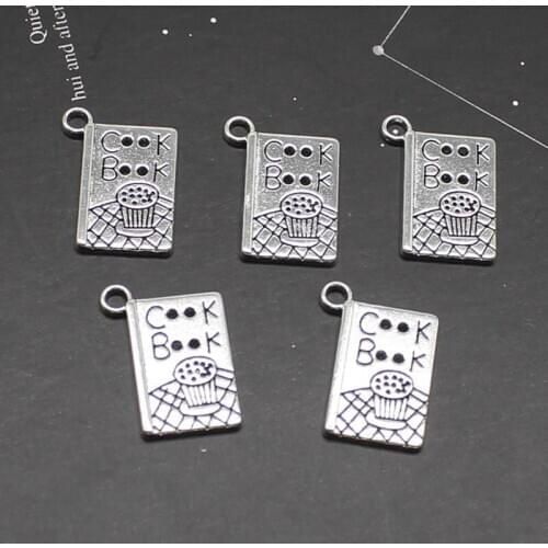 10PCS retro charm cook book pendant pendant DIY handmade necklace keychain earring jewelry accessory