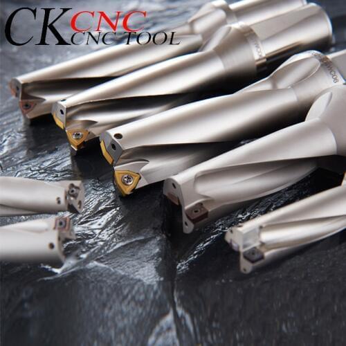 1pcs High precision 14 15 16 17 18 19 20 21 22 23 24 25 26 27 28 mm CNC indexable U drill 3D WC indexable insert drill Drills