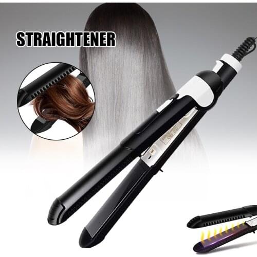 2021 Hair Straightener Straight & Curly Dual Uses Ceramic Tourmaline Ionic Flat Iron Curler Fast Heating for Wet & Dry Hair