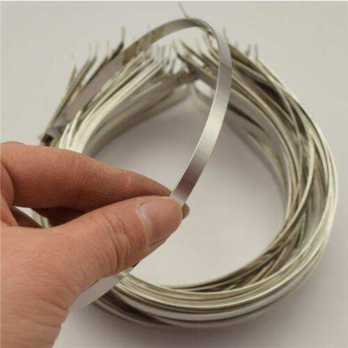 50pcs 7mm alice bands METAL HEADBAND Silver Color Plain Lady Hair Bands Headbands No Teeth DIY