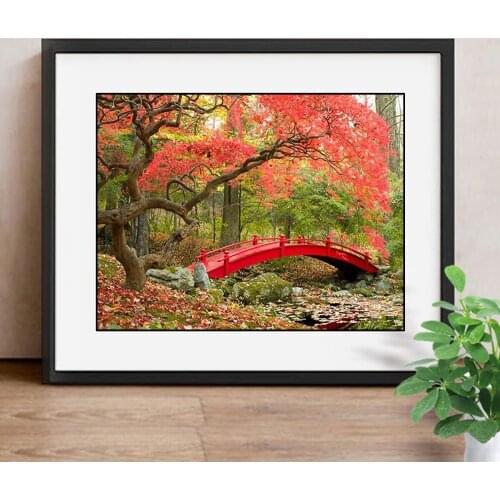 5D Mosaic Diamond Embroidery Landscape Full Round DIY Diamond Painting Autumn Picture of Rhinestone Bead Home Decor