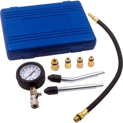 Petrol Engine Cylinder Pressure Tester Compression Gauge Test Tool Set Kits 8pcs