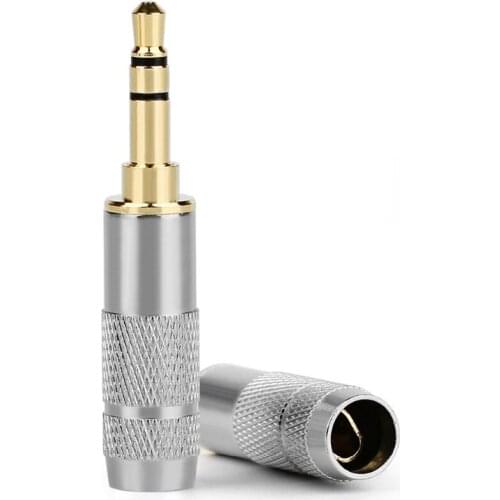 Audio Plug 3.5 mm Jack 3 Poles Stereo Hifi Headphone Upgrade Wire 3.5mm Jack Gold Plated 5.8mm Earphone Jack Connectors