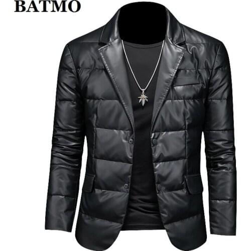 BATMO 2021 New arrival high quality 90% white duck down jakcets men,mens thicked leather jackets ,parkas coat,6606
