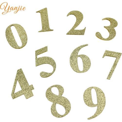 20pcs/lot 50mm Glitter Numbers For 2021 Girls Party Decorations Kids Custom DIY Leather Wedding Decorations Hair Accessories