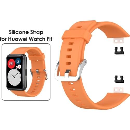 Buckle Bracelet +Steel Outdoor Shopping Wearing Replace Silicone Band Supply for Huawei Watch Fit Strap Watchband