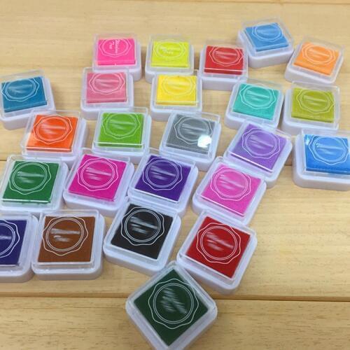 24 colors/ set Inkpad Toy Children DIY Kids Fun Finger Painting Ink Pad Scrapbooking Vintage Crafts Drawing Toys Colorful Stamps