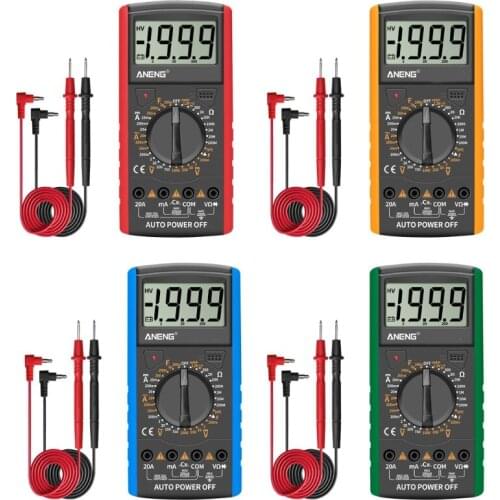 AN9205A+ LCD Digital Multimeter Voltmeter Ammeter Resistance Tester Anti-burn