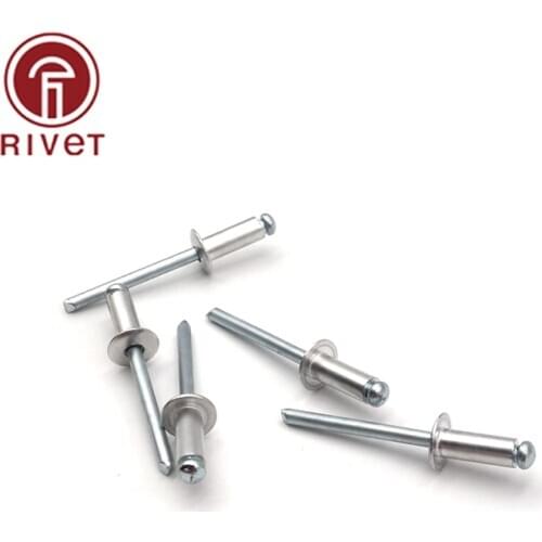 DIN EN ISO 15977 100 PCS M4 Aluminum And Iron Round Head Multi-Size High-Quality Rivets Blind Rivets