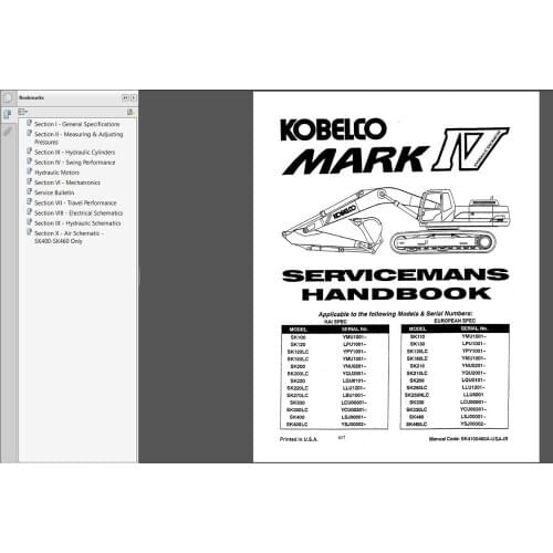 Kobelco Construction Machinery New Models Service Manuals DVD[2019]13.3GB