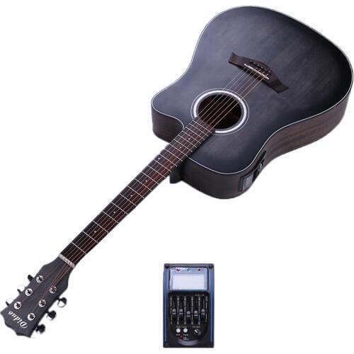 41 Inch Folk Guitar Picea Asperata Electric Box Guitar Mahogany Acoustic Guitar 6 String Concert Guitar with PickupAGT201
