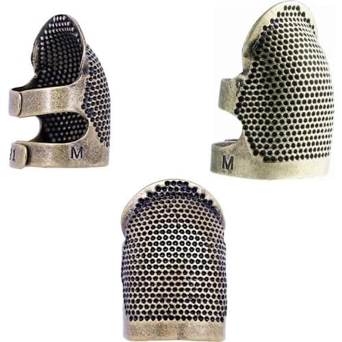 KAOBUY 3 PCS Sewing Thimble Finger Protector Metal Adjustable DIY Sewing Tools Sewing Quilting Craft Accessories