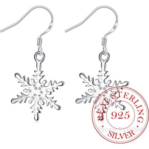 Korean 100% 925 Sterling Silver Romantic Snow Flower Vintage Long Drop Dangle Earrings For Women 2020 Engagement Wedding Jewelry