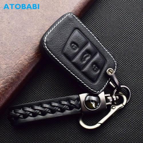 ATOBABI Leather Car Key Case For Volkwagen VW Magotan Passat B8 2017 Skoda Superb A7 Kodiaq Smart Remote Control Protector Cover