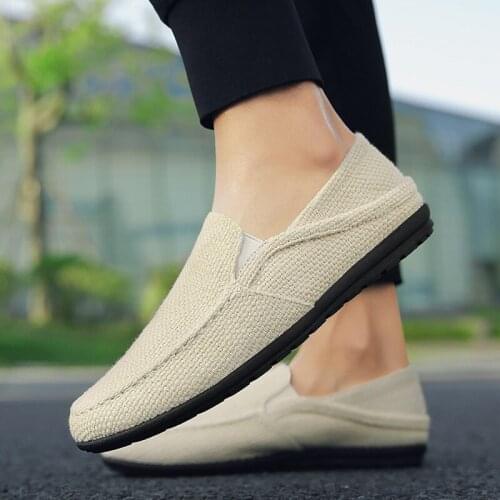 Men Causal Shoes Breathable Slip On Canvas Sneakers Male Linen Shoes Summer Fashion Men Trend Shoes New Loafers schuhe herren