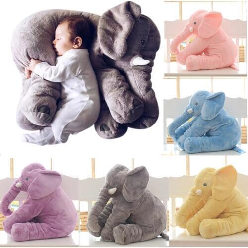 Cartoon Big Size Plush Elephant Toy Kids Sleeping Back Cushion Stuffed Pillow Animal Doll Baby Doll Birthday Gift For Children