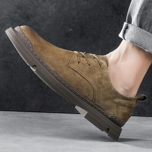High Quality Mens Shoes Suede Handmade Brand Outdoor Shoes Platform Jeans Boots Spring Autumn Shoes For Men Travel Non-Slip Shoe
