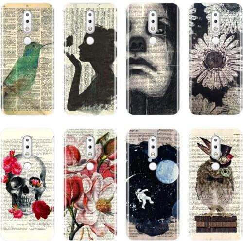 TPU Soft Phone Case Silicone For Nokia 2.1 3.1 5.1 6.1 7.1 Black Flower Girl Skull Back Cover For Nokia 7.1 6.1 5.1 3.1 2.1 Plus