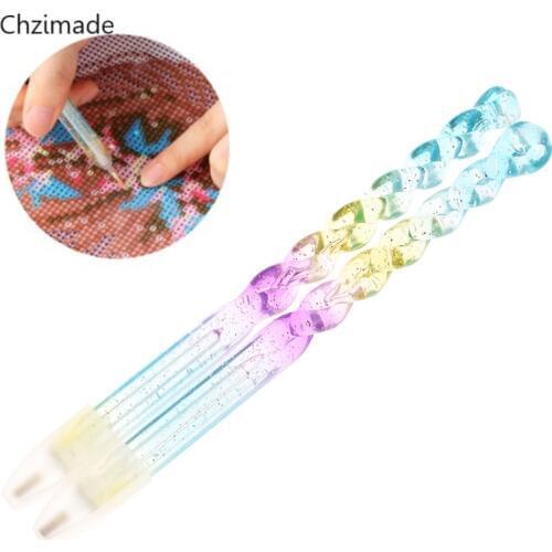 Lychee Life 2Pcs Colorful 5D Diamond Painting Embroidery Kit Point Drill Pen DIY Craft Accessories Diamond Tools