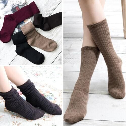 2019 new thick womens cotton socks in the tube cotton socks female solid color socks