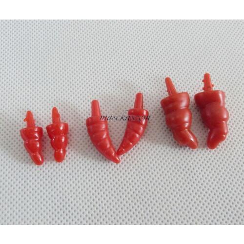 200pcs/lot 22x9/26x9/31x12mm red color plastic toy nose(no washer) for diy doll materials size option