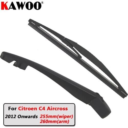 KAWOO Car Rear Wiper Blade Blades Back Window Wipers Arm For Citroen C4 Aircross Hatchback (2012-) 255mm Auto Windscreen Blade