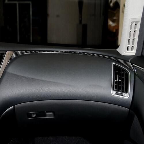 Car Styling Interior Left and Right Dashboard Panel Frame Trim Cover Stickers For Infiniti Q50 Q60 Carbon Fiber Auto Accessories