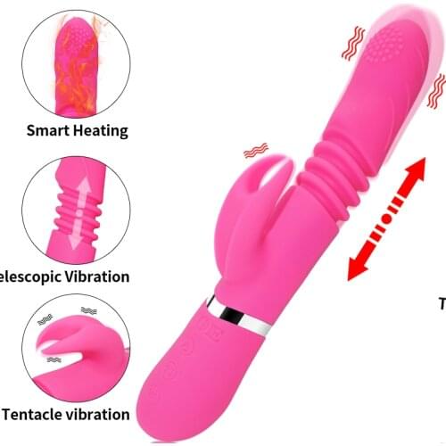 Rabbit Clitoris Stimulator Heated Dildo Vibrator For Women Vagina Masturbator Wand Massager Vibration Female Orgasm Sex Toys
