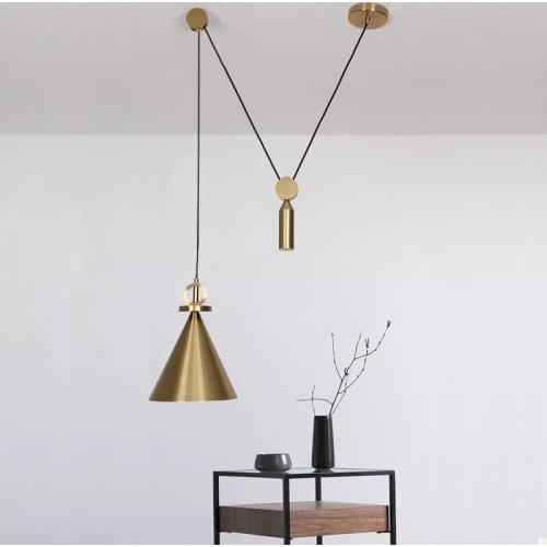 Simple post-modern personality atmospheric lifting pulley living room lamps dining room lighting lifting Chandelier