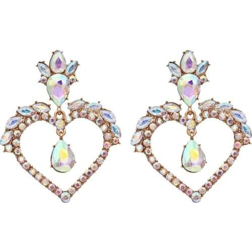 Temperament Hollow Heart-shaped Earrings for Woman Party Weddings Jewelry