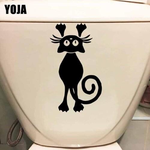 YOJA 14X24.1CM Home Bedroom Decor Cat Scratching Wall Stickers Toilet Decal Art Decor T5-0084