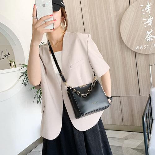Women Bag Crossbody Bags for Women Designer Handbag Shoulder Bag Purse Fashion 2021 New PU Leather All-match Simple Chain Bucket