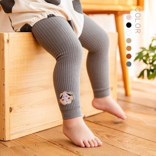 0-7Years Children Girls Legging Pant Elastic Waist Ankle Length Embroidery Animal Pattern Cotton Stocking Tights Soft Pantyhose