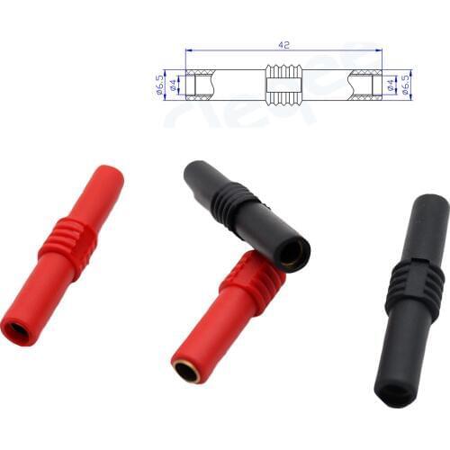 100pcs Insulated 4mm Banana Jack Female to 4mm Female Banana Socket Connector Coupler For 4mm Banana Plug Extension Adapter