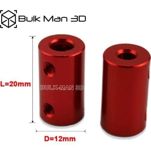 100pcs/Lot Wholesale D12L20 Aluminum Alloy Rigid Shaft Coupling Coupler For Stepper Motor 3D Printer Accessories