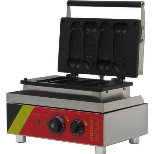 1500W four Big carving machine Commercial electro-thermal Big carving Waffle maker Electric heating