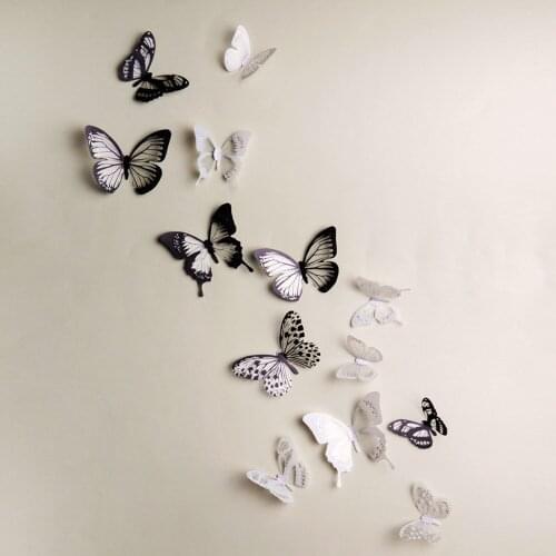18Pcs Glowing 3D Butterfly Sticker Home Decoration PVC Art Wall Decal Mural Art Party Decoration Wedding DIY Home Decors sticker
