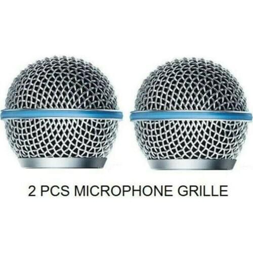 2× Microphone Grill Mic Grille Ball Head Mesh for Shure Beta58A SM58 pgx24 slx24