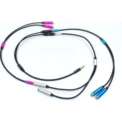 300pcs Audio Cable Jack 3.5mm Male to 2 Female Earphone Extension Cable Microphone Headphone Splitter Adapter for iphone Laptop
