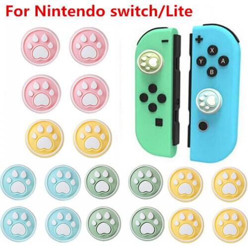 4pcs Cat Dog paw Joystick Thumb Paws Grip Cover Caps for Nintendo /switch /Joycon for Controller Gamepad Thumbstick Case