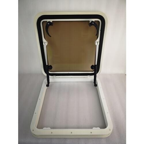 500*500mm Square Marine Grade Nylon Boat Deck Hatch Window With Tempered Glass and Trim Ring