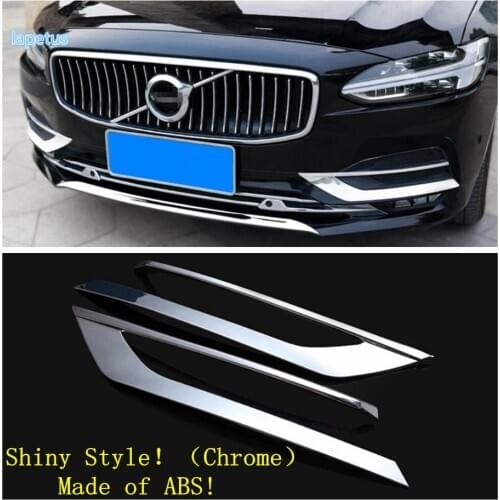 ABS Chrome Exterior Refit Kit Front Bumper Fog Lights Lamps Decoration Frame Cover Trim Fit For Volvo S90 2017 2018 2019