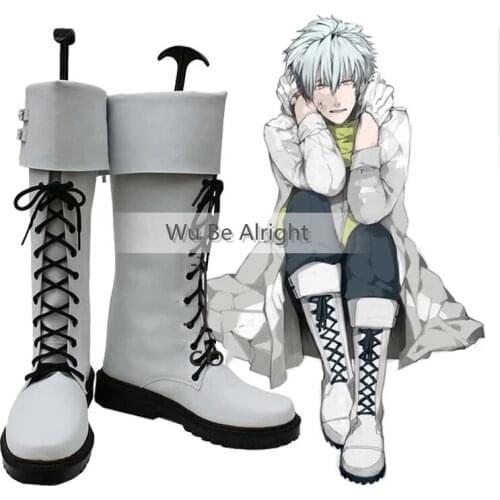Anime DMMD Dramatical Murder Clear White Boots Cosplay Shoes Halloween Carnival Party Accessories Customer Size Made
