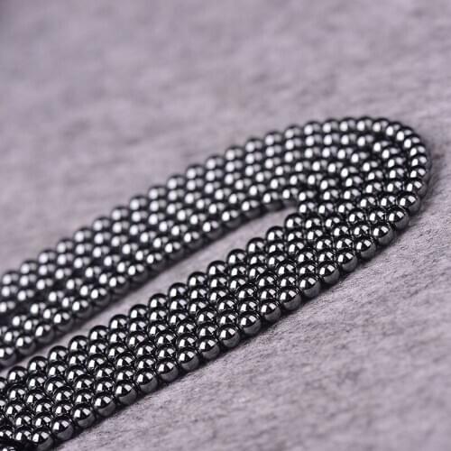Free delivery Fashion Natural Stone Magnetite Black Gallstone Beads For DIY Bracelet Necklace Making Women Men Jewelry
