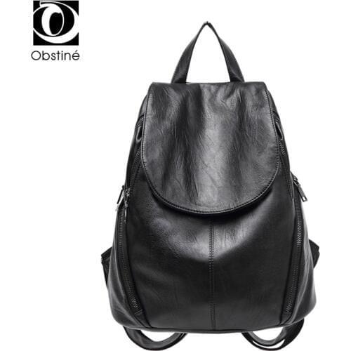 Large Capacity women PU Black Leather Backpack Female School Bags for Teenage Big Backpacks for Girls Daypack Woman 2018 Bagpack