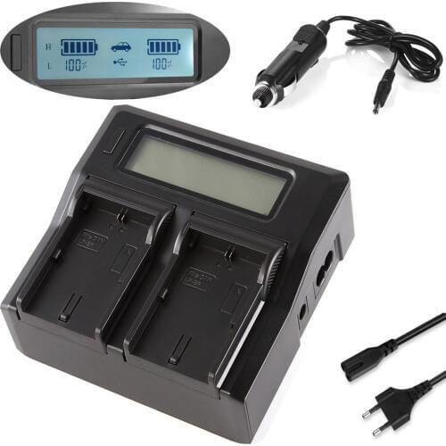 LCD Quick Battery Charger for Sony HXR NX30,NX30U,NX30E,NX70,NX70E,NX70U,NX70P,NX80,MC50,MC50U,MC50E, PXW X70,Z90,Z90V Camcorder