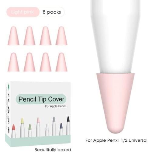 8PCS Silicone Touch Pen Nib Case Tip Cover Pen Nib For Apple Pencil 1st/2nd Generation Pen Nib Tip Protector Cap Replacement New