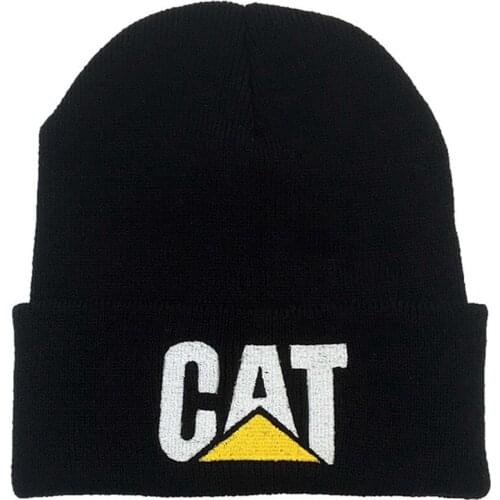 Men Knitted Hat Letter Cat Beanie Skull Cap